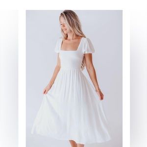 August open back white Midi dress- Medium